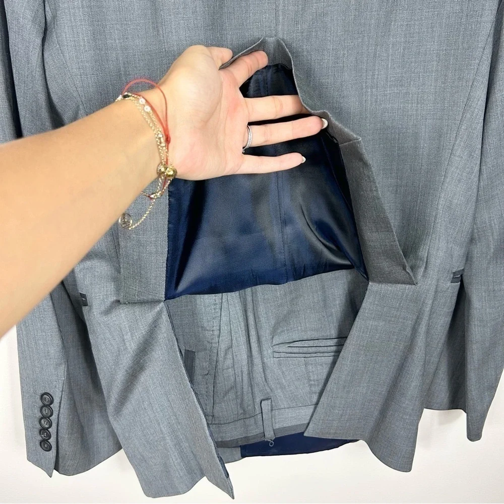 ZARA Dark Grey Wool Blend Suit 38